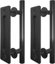 S&Z TOPHAND® 12 Inch Sliding Barn Door Handles Black Hardware, Set Black Powder Coated Finish Round Shape - Fit 1 3/8-1 3/4" Thickness Door Panel, Heavy Duty Solid Steel Gate (2, Black)