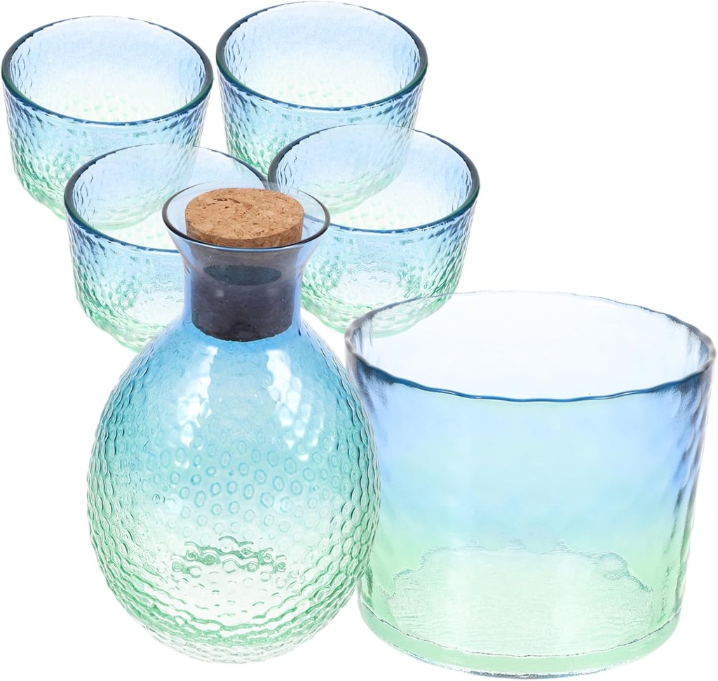 Japanese Sake Bottle Set Glass Sake Cups Japanese Set Borosilicate Glass for Lovers