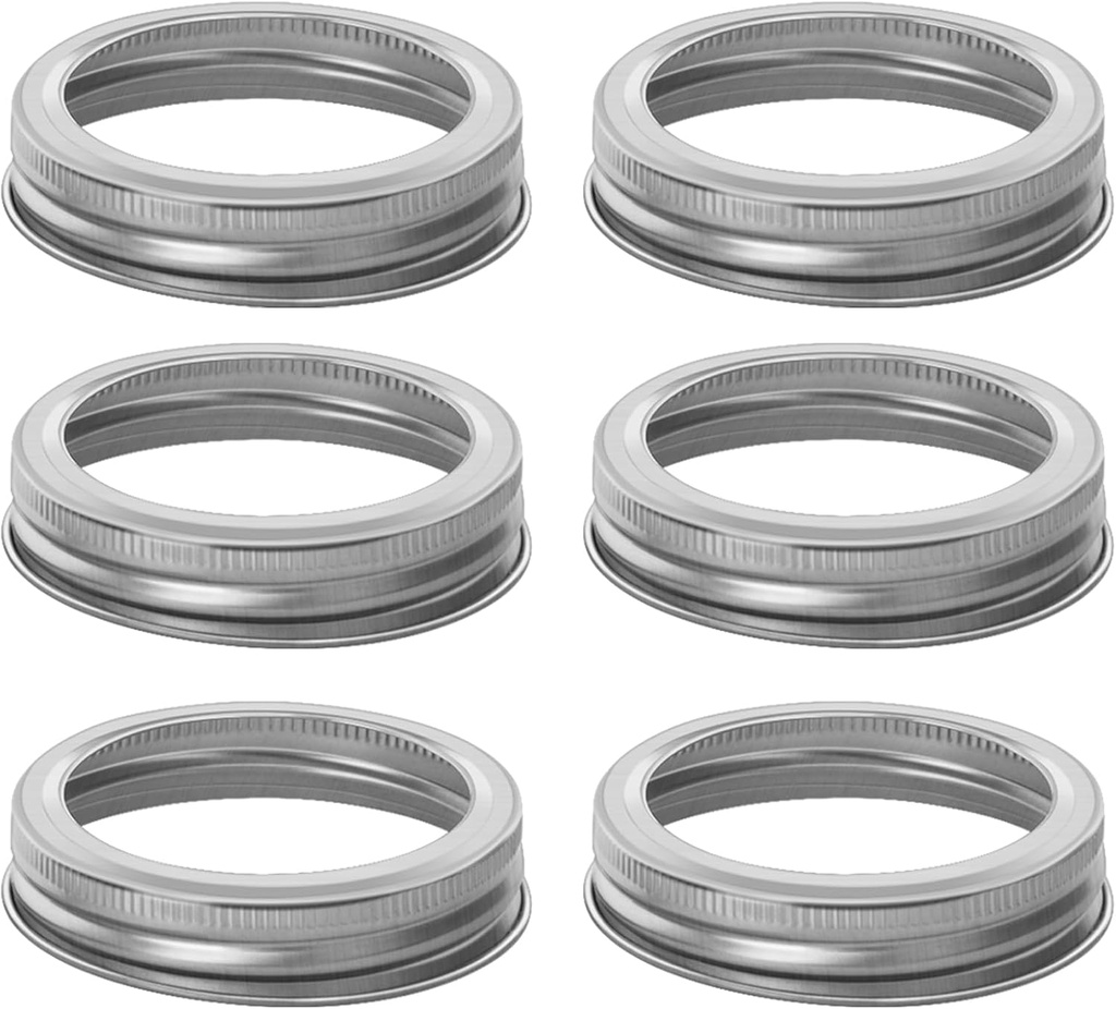 10Pcs 70mm 2.76" Regular Mouth Mason Jar Canning Bands,Silver Reusable Replacement Metal Rings, Practical Screw Jar Bands Leak Proof Tinplate Metal Bands Rings, Compatible with Mason Jar (10)