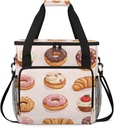 Food Coffee Maker Travel Bag, Cupcake Donuts Insulated Grocery Bag Travel Picnic Leakproof Cooler Bags With Shoulder Strap