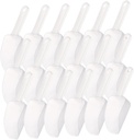 20pcs Convenient Ice Scoop Modern Frosted Transparent Kitchen Food Scoops for Flour Rice Grains More Plastic Long Handle for Home Restaurant Party Use