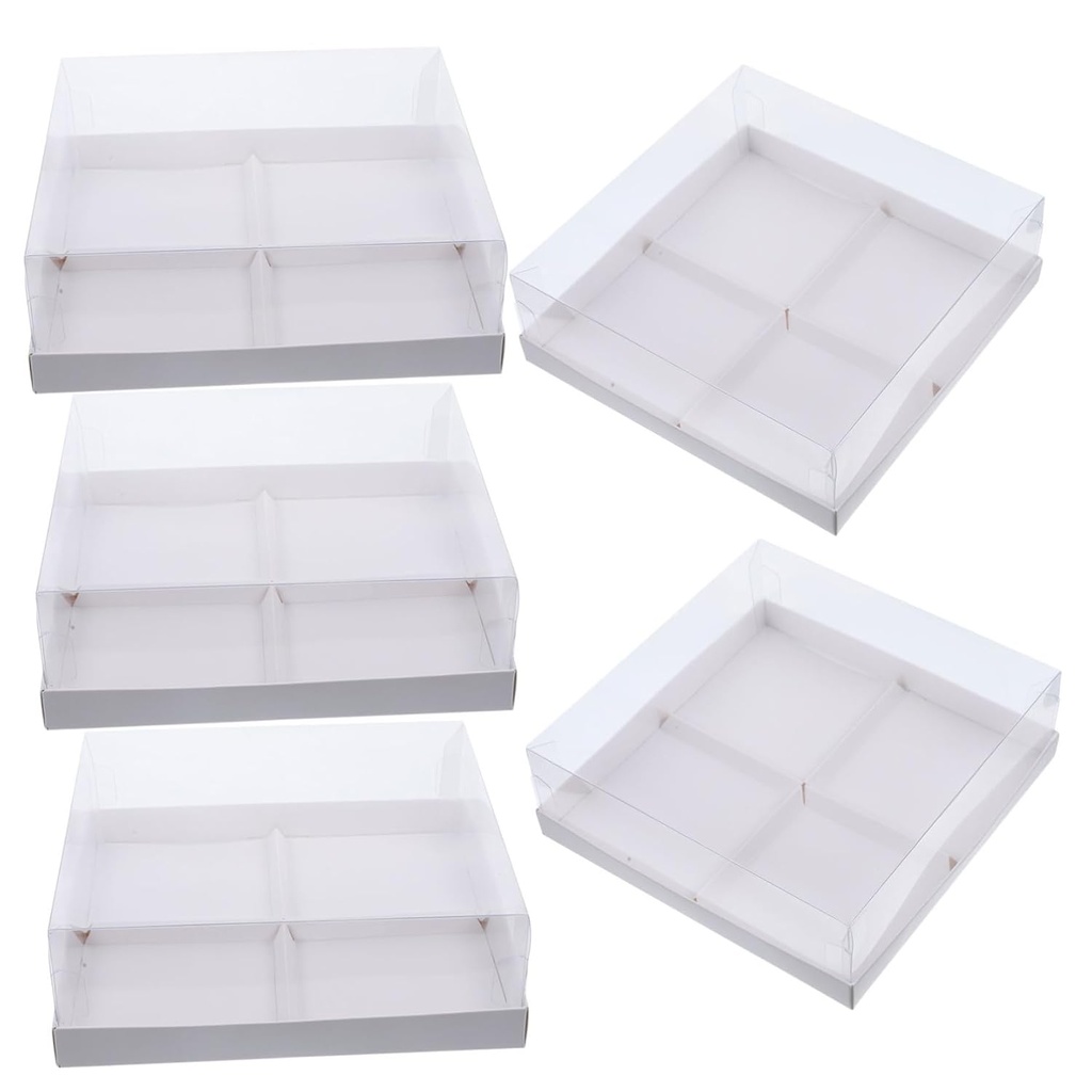 GLEAVI 5pcs Strong Material Dessert Boxes Donut Candy Boxes for Bakery Cupcake Storage