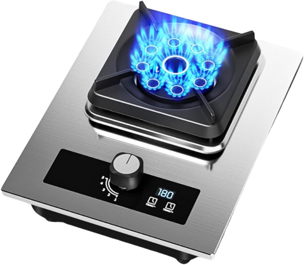 Single Burner Gas Stove,automatic Ignition Stainless Steel Table,portable Camping NG/LPG Gas Stove,for Campsites Hunting Lodges Cabins 5.2kw(LPG)