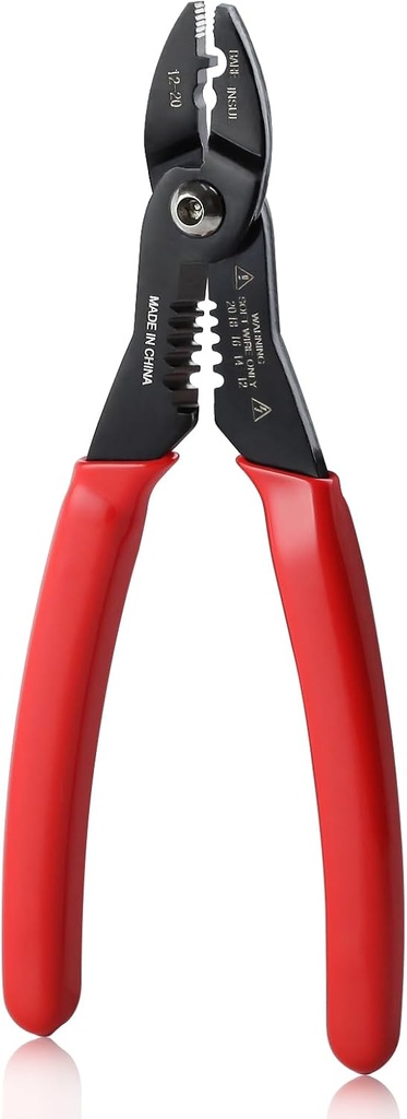 4 in 1 Wire Crimper Stripper 7 Inches Compact Wire Stripper Multi Purpose Electricians Pliers Professional Electrical Cable Stripping Crimping Tool 12-20 AWG Wire for Household Industrial