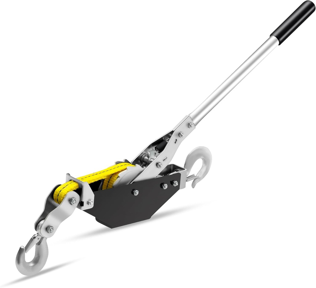 POLESTAR Come Along Winch, 4000 lbs Pull Capacity, 4 ft Winch Strap, Hand Winch with 2 Hooks, Heavy Duty Dual Ratchet Cable Winch Puller, Automotive Towing Hoist Puller for Recovery, Moving, Securing
