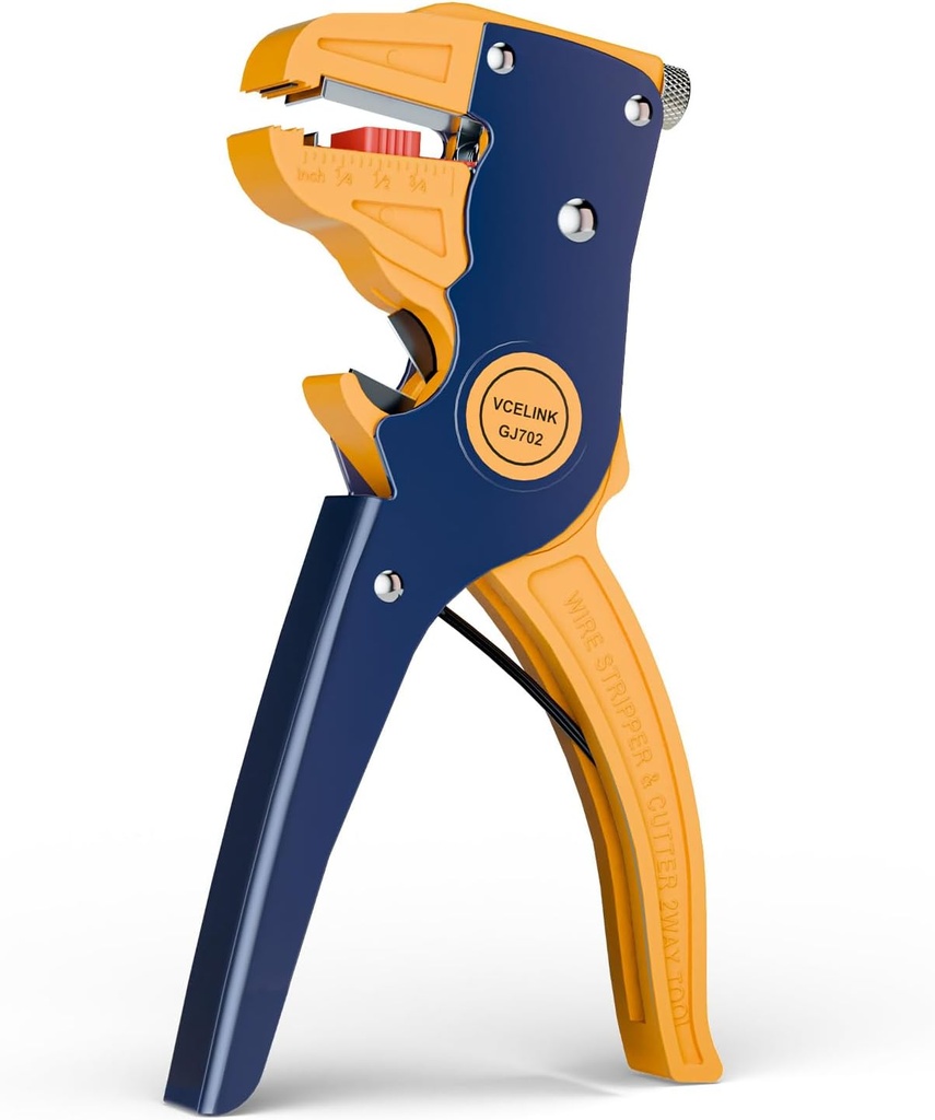 VCELINK Wire Stripper and Cutter, Professional Quick Strip Automatic Wire Stripper, 2 in 1 Adjustable Electrical Cable Wire Stripping Tool&Eagle Nose Self-Adjusting Wire Pliers (7-Inch)