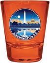 R and R Imports Washington DC Design A Souvenir Full Color 2oz Shot Glass Orange 2-Pack