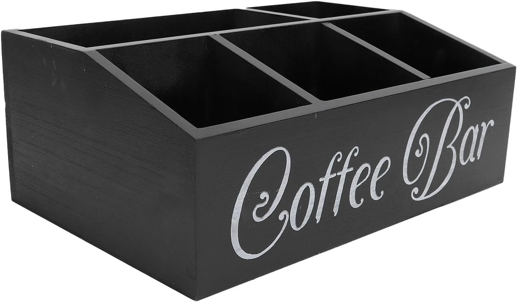 Coffee Station Organizer Wooden Pods Holder Storage Basket