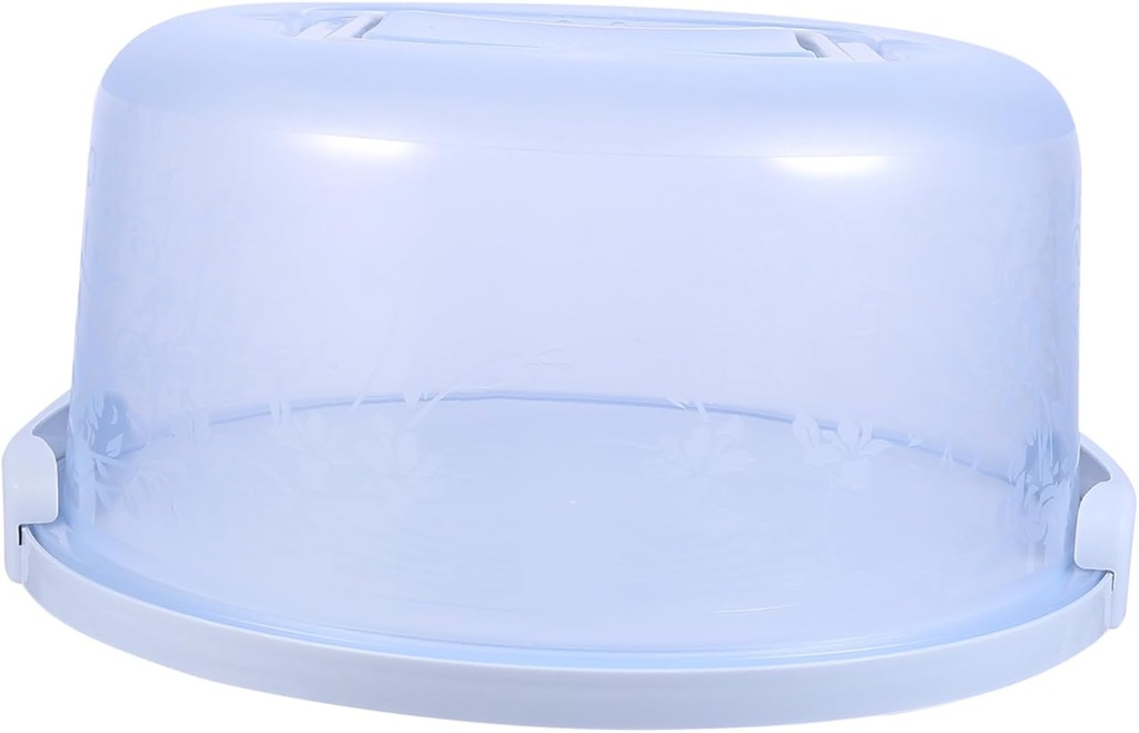 STOBOK Cake Box Locking Cake Carrier Serving Platter Clear Cake Stand Cupcake Containers Bakery Take Clear Tray Cake Keeper Cake Holder Round Cake Carrier Handle Cake Serving Tray Blue Pp
