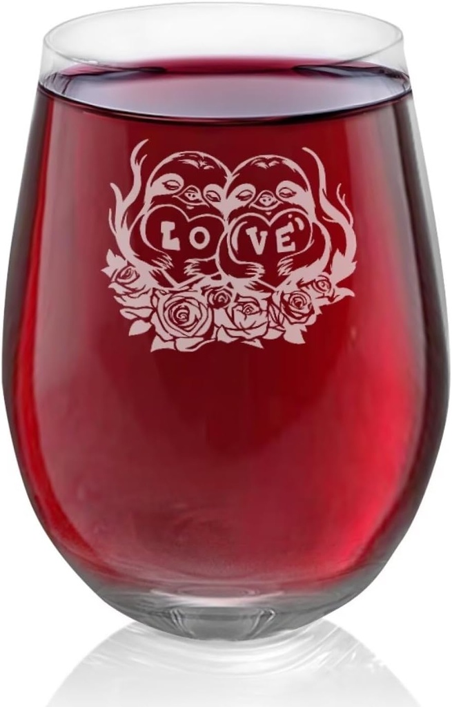 Owl Wine Glasses Set of 2 Valentine Wine Glass Elegant Red Wine Glasses Fashion Crystal Wine Glasses 3.31 x 4.75 inches All-Purpose Beverage Cups Beer Lover Cup