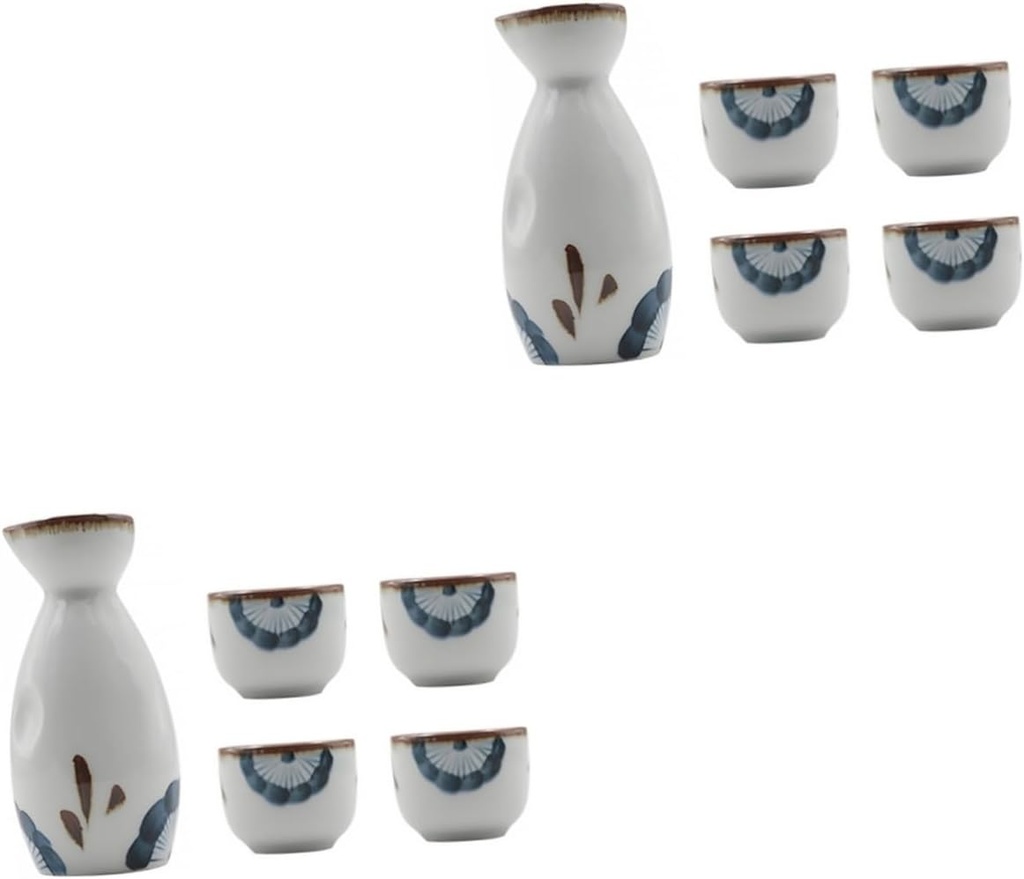 Sake Cup Set,Japanese Sake Cup,2 Sets Sake Glass Set Antique Decor Japanese Decor Mini Liquor Bottles Retro Decor Chinese Decor Sake Cups Mini Sake Cup