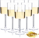 Ciaell 12 Pack Clear Plastic Wine Glasses - 10 Oz Disposable Wine Glasses with Stem for Parties & Weddings & Poolside & Outdoors & Camping