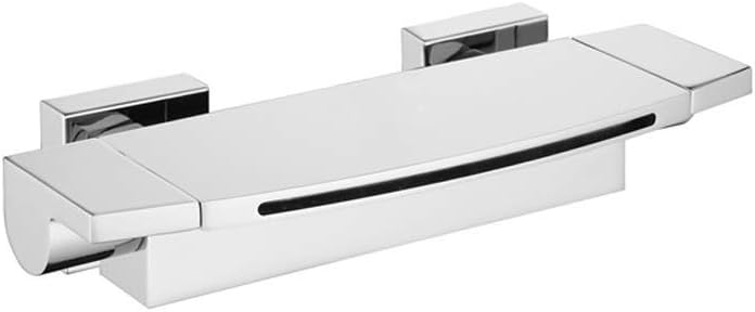 Lopus Wall Mounted Brass Chrome Waterfall Tub Taps Bath Open Double Control Bathtub Faucets with Handheld Luxury Shower Set,D