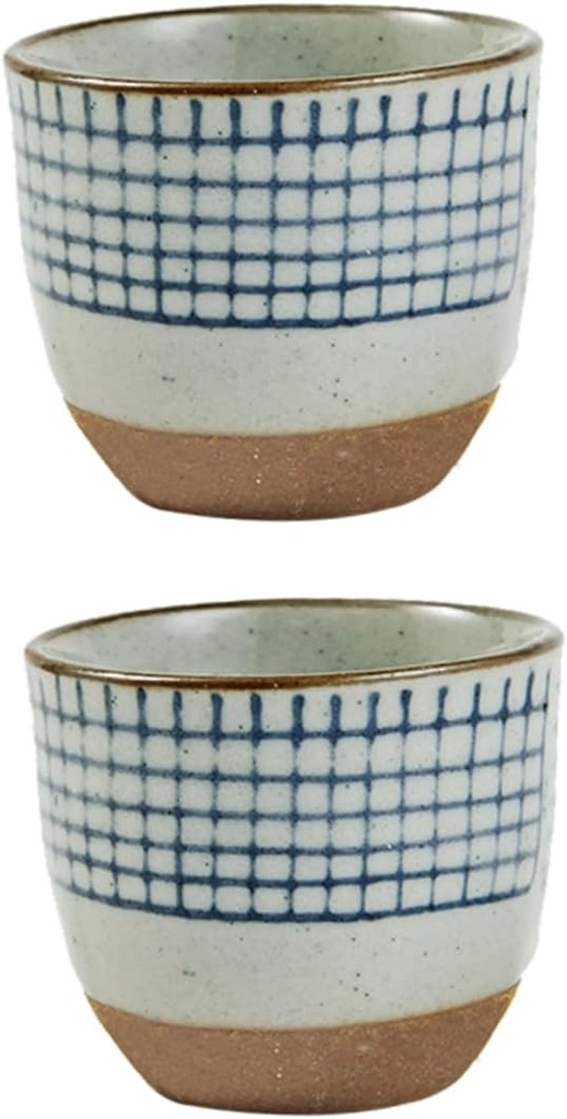PRETYZOOM 2pcs Japanese Style Ceramics Sake Cups Hand Painted Smooth Surface Chic Design