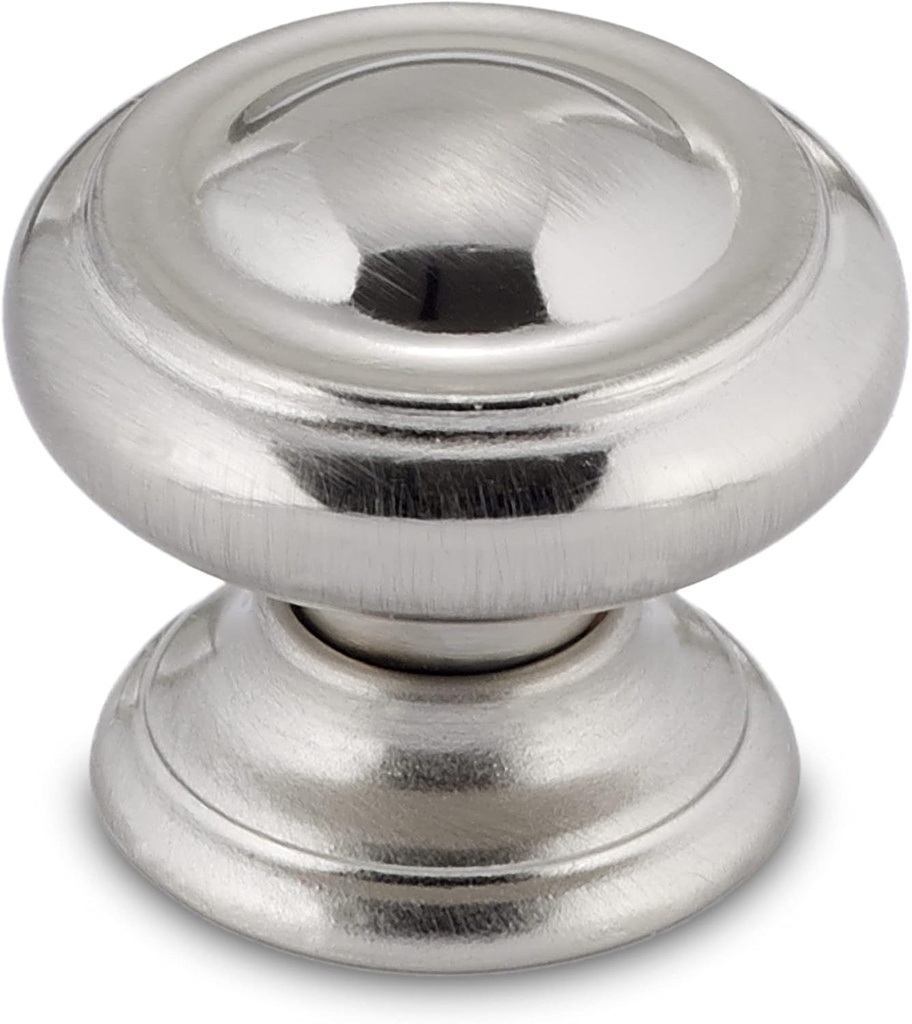Richelieu Hardware BP8632195 Sutton Collection 1 3/16-inch (30 mm) Brushed Nickel Traditional Cabinet and Drawer Knob for Kitchen, Bathroom, and Furniture