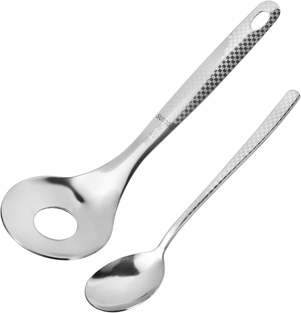Cabilock 2pcs Stainless Steel Meatball Maker Tool Long Handle Easy Use Meatball Scoop for Home and Restaurant Cooking Non-stick Design Hanging for Convenient Storage