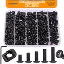 weideer 260PCS M5 T-Nuts Screws Assortment Kit,Compatible with Rail Mount,Replacement for M-Lok Nut Screw,M5 Nut and Bolt Assortment Sets for 2020 Series Standard Aluminum Profile