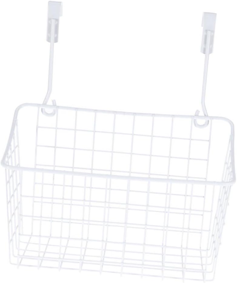 Cabilock White Hanging Cabinet Storage Basket with Ventilated Design Rust Resistant Door Organizer for Kitchen Bathroom Office Cabinets Easy to Install and Remove Space Saving Holder