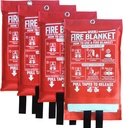 Fire Blanket for Home and Kitchen,40" x 40",4 Pack,Emergency Fire Blanket