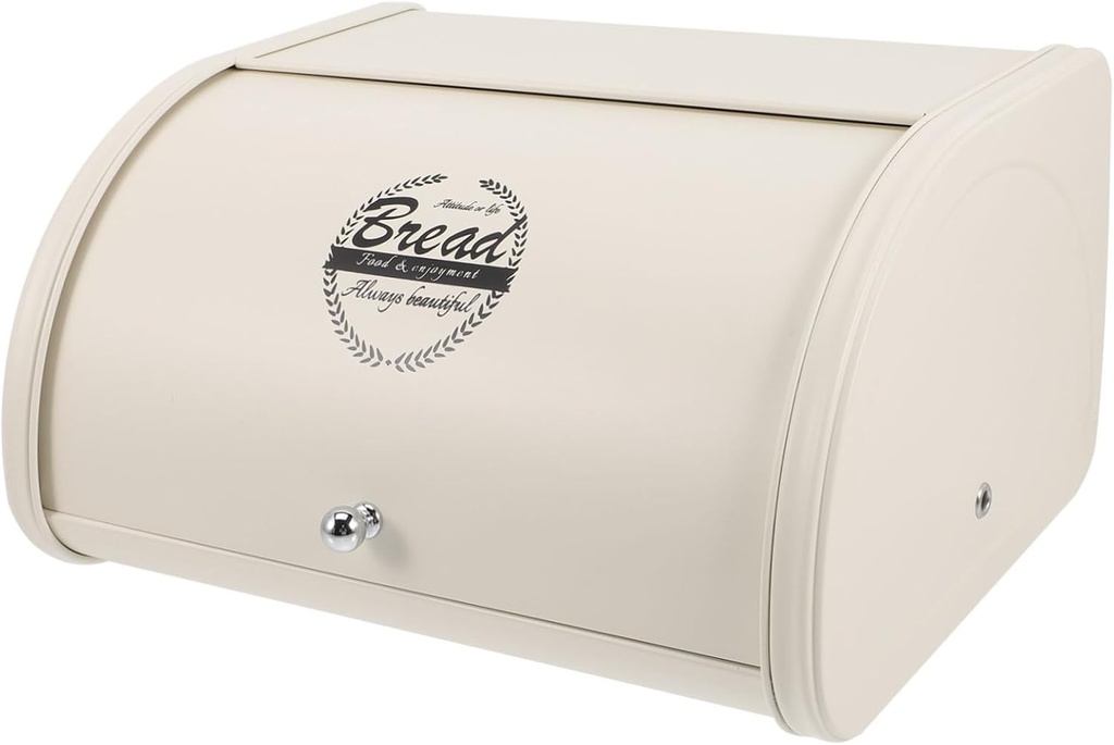 Vintage Farmhouse Bread Box Metal Bread Holder Capacity Bin Corner Storage Top Lid