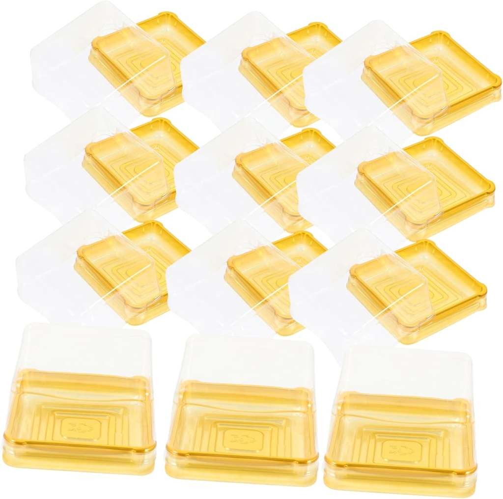 DECHOUS 50Pcs Dome Cake Boxes for Baking Packaging Moon Cake Cases Individual Cupcake Containers Transparent Dessert Packaging Supplies for Bakery and Gift