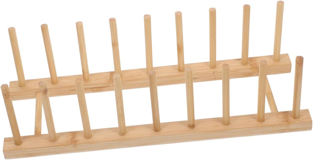 ABOOFAN Multi Dish Drying Rack Compartments Vertical Plate Organizer for Efficient Kitchen Storage Natural Material Easy to Clean Space-Saving Design