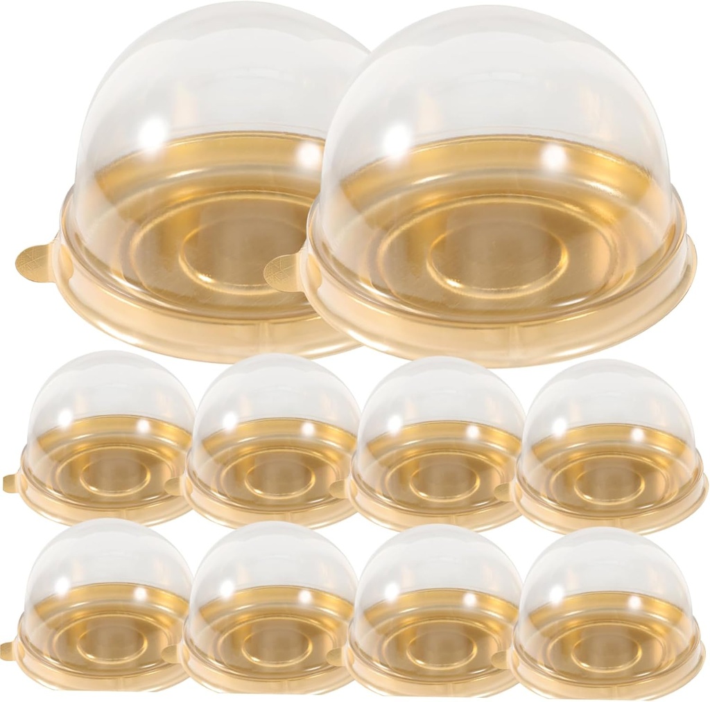 50pcs Cake Boxes Baking Packaging Lids Cupcake Containers for Bulk Portable Mousse Case