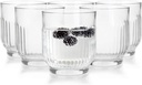 Glasmark KROSNO 1992 Drinking Glasses Set with Grooves 6 Pieces 290 ml Water Glasses Cocktail Glasses Juice Water Glass with Thick Base Dishwasher Safe