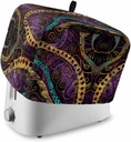Purple Gold Boho 2 Slice Toaster Cover Gradient Graffiti Black Abstract Tribal Small Appliance Cover Toaster Dustproof Fingerprint Protectors Machine Washable, Medium Size Bread Machine Cover