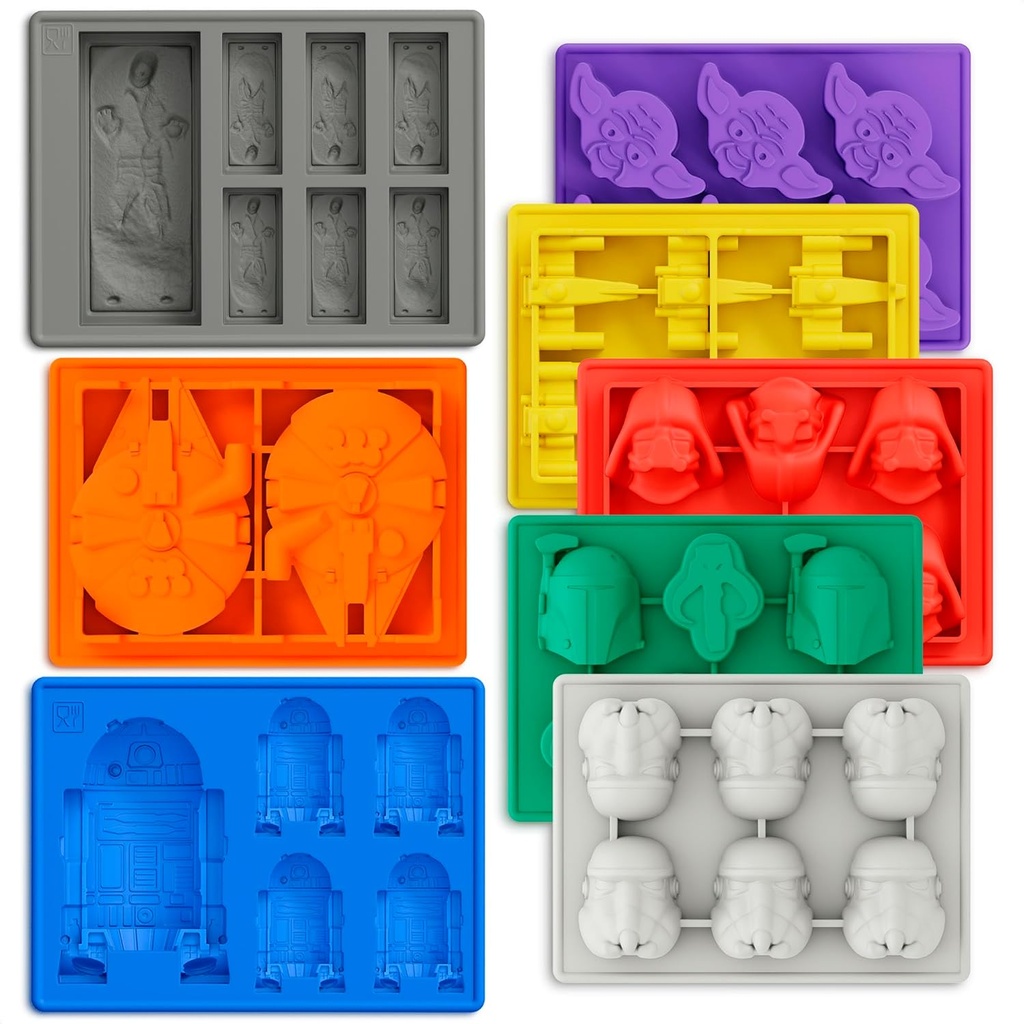 Epic 8-piece Sci-fi Silicone Molds Set - Silicone Ice Cube Tray for Space Themed Drinks | Non-Stick, Reusable & Flexible for Jello, Candy, Chocolate & Wax | Suitable for Freezer, Oven & Microwave