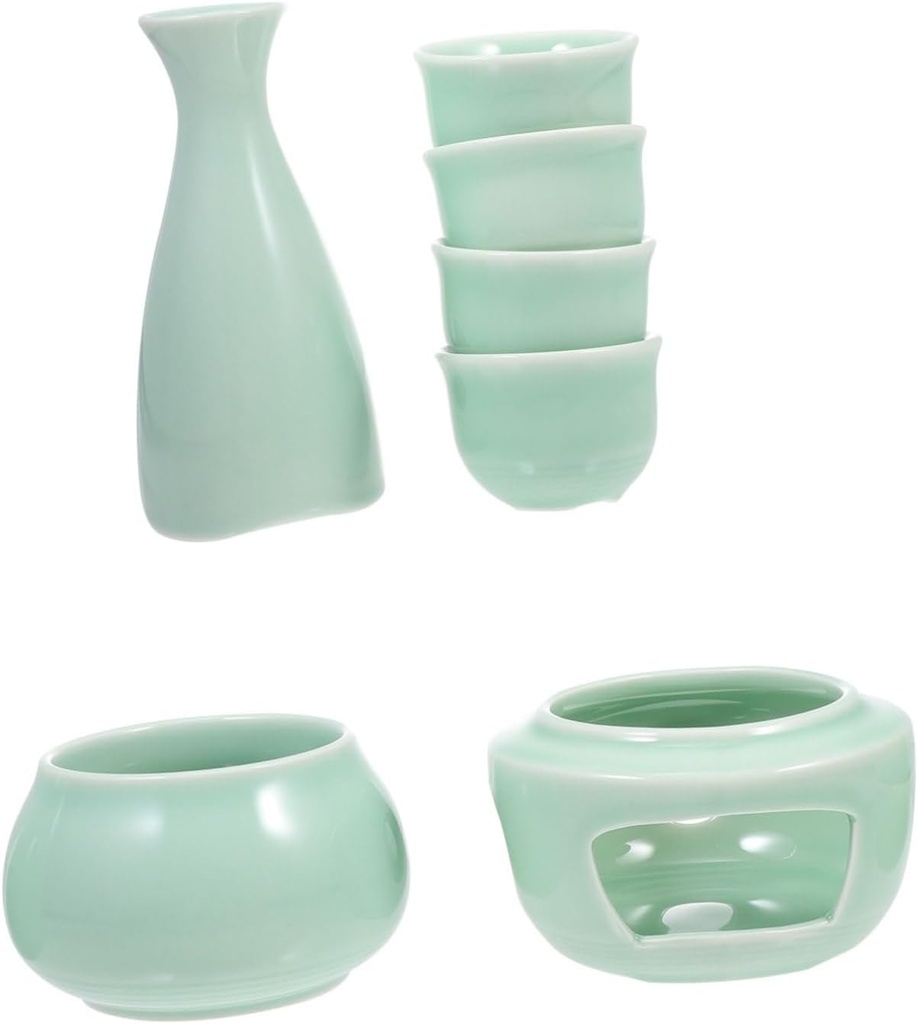 Ciieeo Japanese Sake Cups Set Sake Serving Set Warmer Ceramic Cup Collection Perfect for Home Bar Camping Hotel