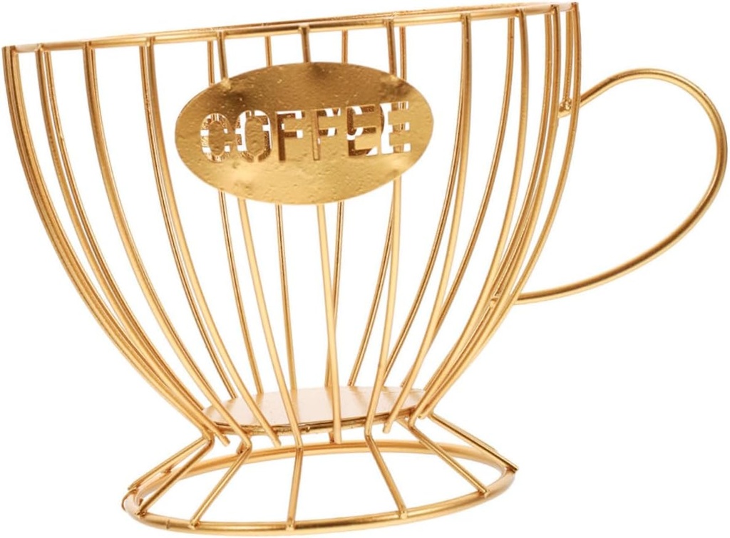 Mobestech Cup Holder Coffee Cup Fruit Basket Storage Organizer Iron Storage Rack Fruit Draining Holder for Kitchen