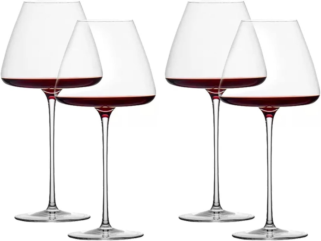 Red Wine Glasses 800 Ml, Set Of 4 Red Wine Glasses, Crystal Glass, Elegant And Shatter-Resistant,Long Stem Wine Glasses, Premium Crystal, Wine Tasting, Wedding, Anniversary, Christmas wine glass