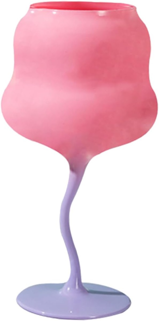 STOBAZA Crystal Goblet Colored Cup Creative Drinks Goblet for Home Parties Elegant Stemmed for Wine Whiskey Unique Decorative Barware Twisted Design