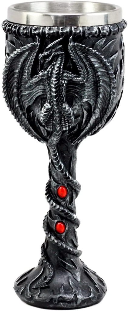 Ebros Legend Of The Thrones Drogon Blood Fire Dragon Wine Goblet Chalice 6oz Capacity Party Hosting Beverage Cup Dungeons And Dragons Gothic Fantasy Drinkware