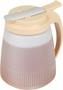 Restaurantware-Chef 101 32 Ounce All Purpose Syrup Dispenser, 1 Honey Dispenser - Beige Top, Stainless Steel Slide Cover, Plastic Pancake Syrup Bottle, Perfect For Diners, Restaurants, Home