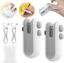 2PCS Mini Bag Sealer with 10PCS Vacuum Sealer Bags, 2025 New USB Rechargeable Bag Sealer Heat Seal,2 in 1 Bag Heat Sealer with Cutter for Chip, Snacks, Plastic Bag Resealer, Keep Food Fresh
