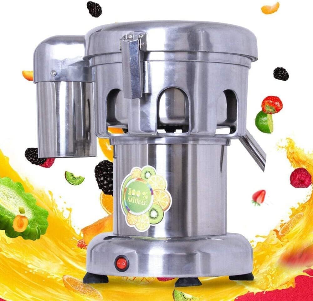 Commercial Electric Centrifugal Juice Maker 110V Silver Professional Countertop Drink Mixer Stainless Steel Juicer Extractor Home Fruit Squeezer Automatic Orange Squeezer Machine