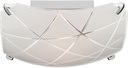 Possini Euro Design Lattice Modern Close to Ceiling Light Flush Mount Fixture 13 3/4" Wide Chrome Silver Frosted Glass Bowl Shade for Bedroom Hallway Living Room Dining Room Bathroom Kitchen