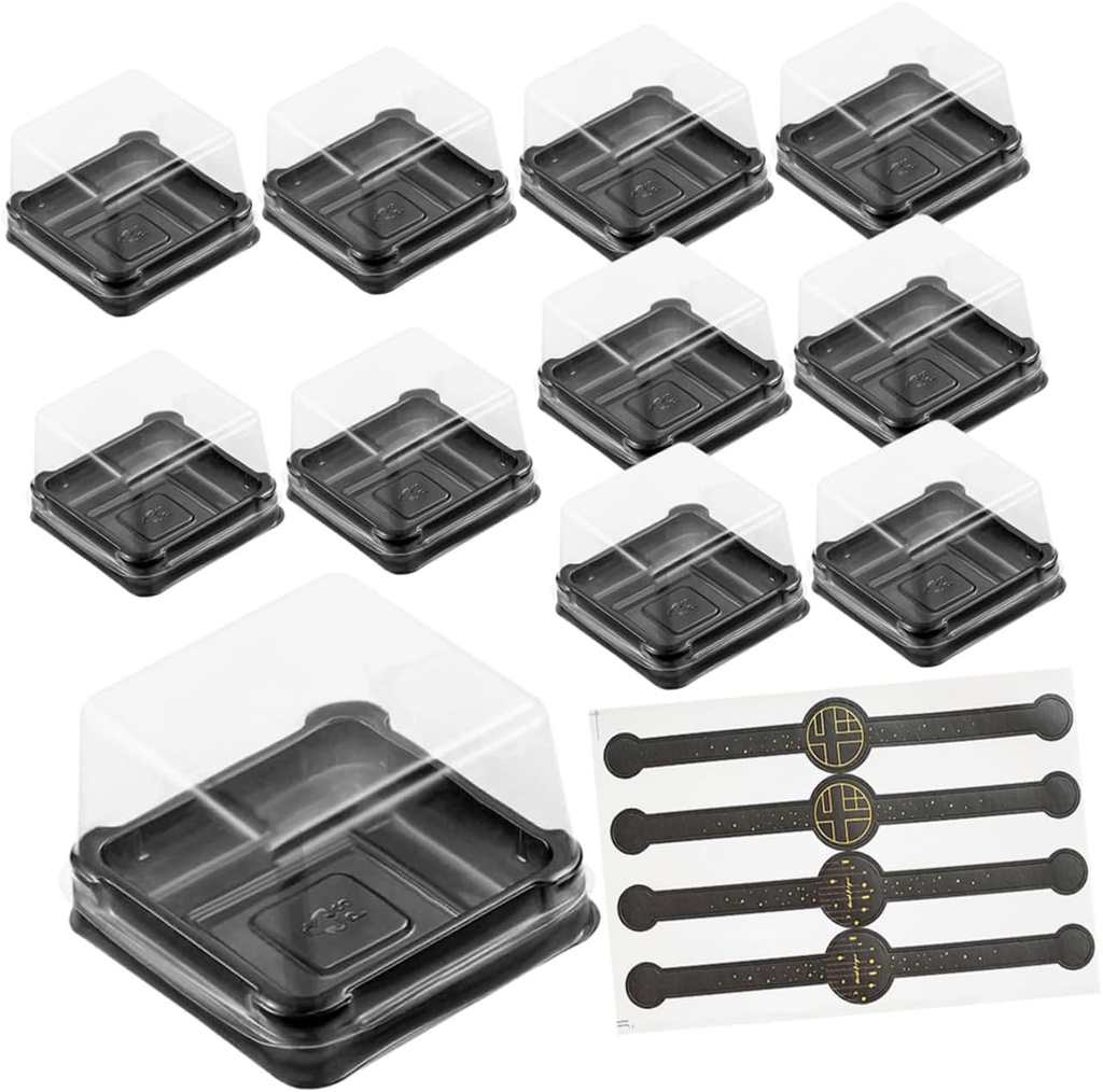 Veemoon 50sets Cake Boxes Covers for Mousse and Desserts for Bakeries Cafes and Catering Events