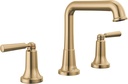 Delta Saylor Brushed Gold Bathroom Faucet 3 Hole, 8 Inch Widespread Bathroom Sink Faucet for Vanity, Metal Push-Pop Drain Assembly, Champagne Bronze 3536-CZMPU-DST