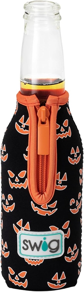 Swig Life Bottle Coolie, Standard 12oz Bottle Insulator Sleeve with Zipper, Neoprene Insulated Cooler for Drinks in Jeepers Creepers