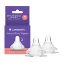 Lansinoh NaturalWave Baby Bottle Nipples – 100% Soft, Durable Silicone, Made Without BPA BPS, Anti-Colic, Supports Baby’s Developing Mouth and Teeth, Medium Flow, Size M, 2 Count, 3+ Months
