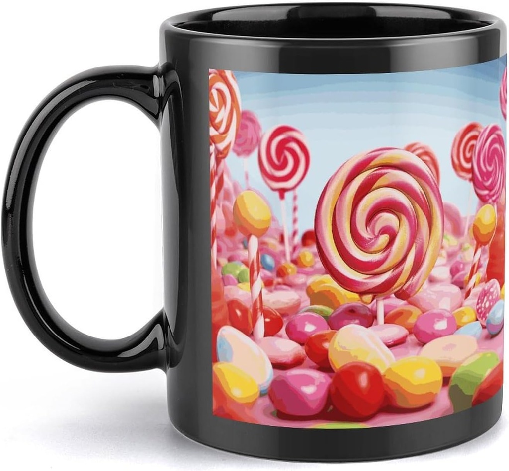 Sweet Candy Travel Mug Ceramic Large Ceramic Coffee Mugs with Handle, Porcelain Mugs- Perfect for Coffee Tea Espresso Other Beverages