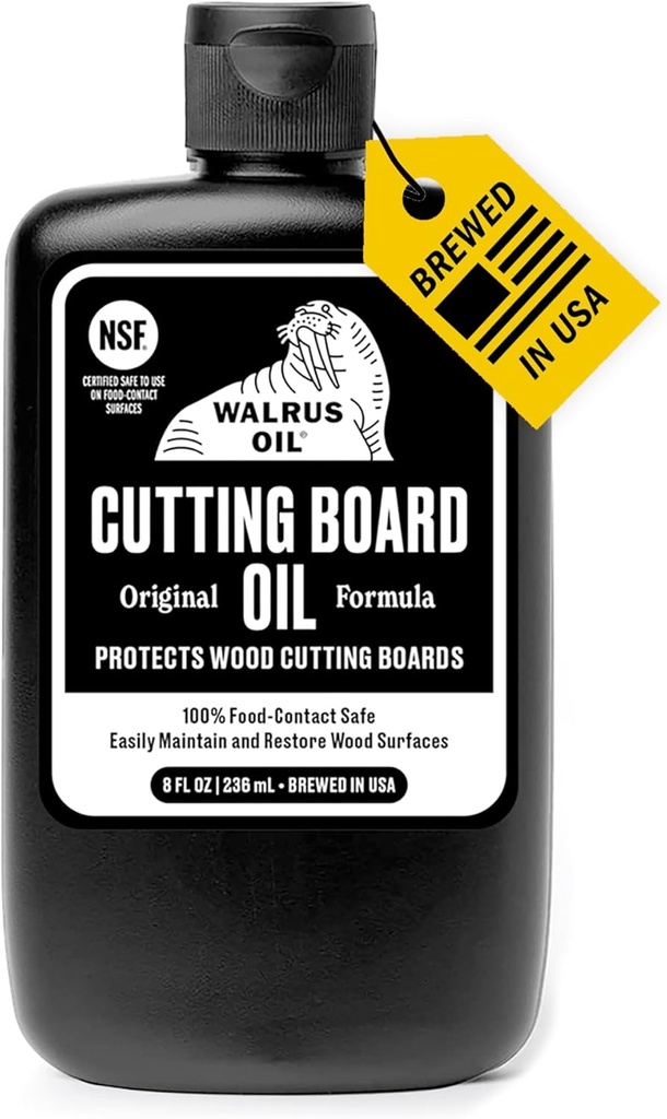WALRUS OIL - Cutting Board Oil and Wood Butcher Block Oil, 8 oz Bottle, FDA Food-Contact Safe