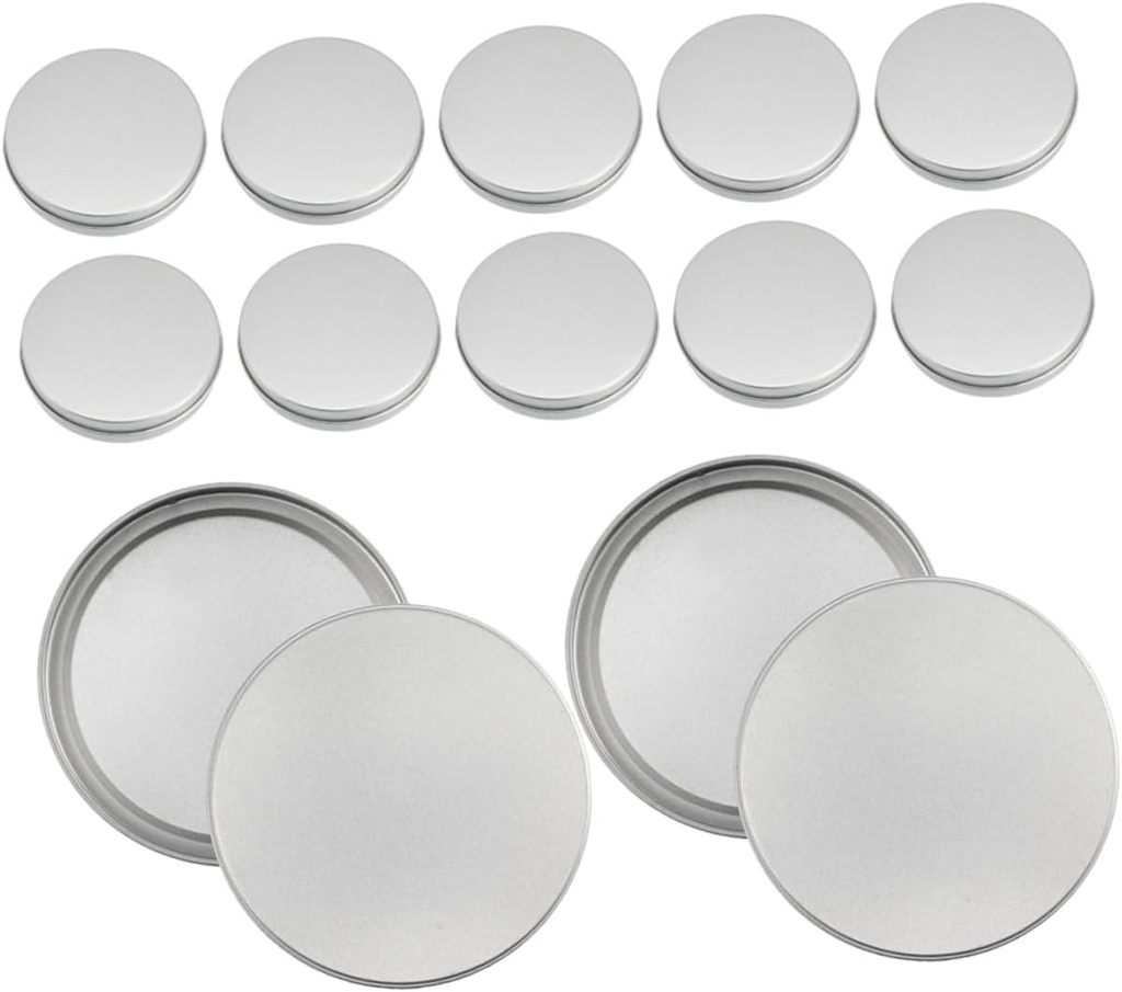 Garneck 12pcs Round Metal Candy Tin Boxes for Containers Lids Baked Goods Holiday Cookie Tins