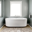 59" Freestanding Acrylic Soaker Bathtub, Fluted Style Free Standing Tub Glossy White, Pop-Up Drain, cUPC Certified - Spacious Stand Alone Tub