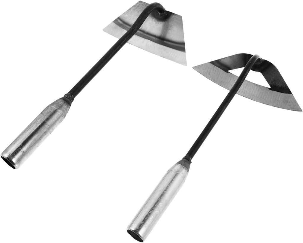 BESPORTBLE 2Pcs Portable All-Steel Weeding Hoes for Garden Hand Hoes Cultivating Tools Sturdy Grip for Lawn Maintenance Plowing and Weeding