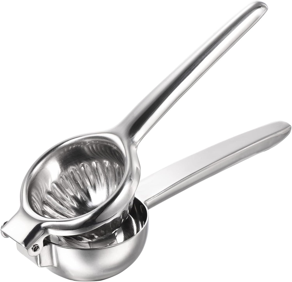 uxcell Manual Hand Juicer, Stainless Steel Lemon Orange Citrus Squeezer Suitable for Lemon, Watermelon, Orange, Pomegranate, Cucumber - Silver