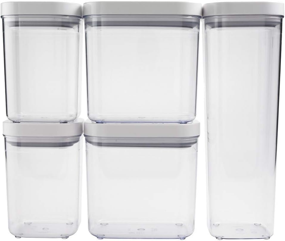 OXO SoftWorks POP Container Set Clear/White (5PC), Plastic